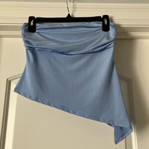 Light Blue Asymmetrical Tube Top